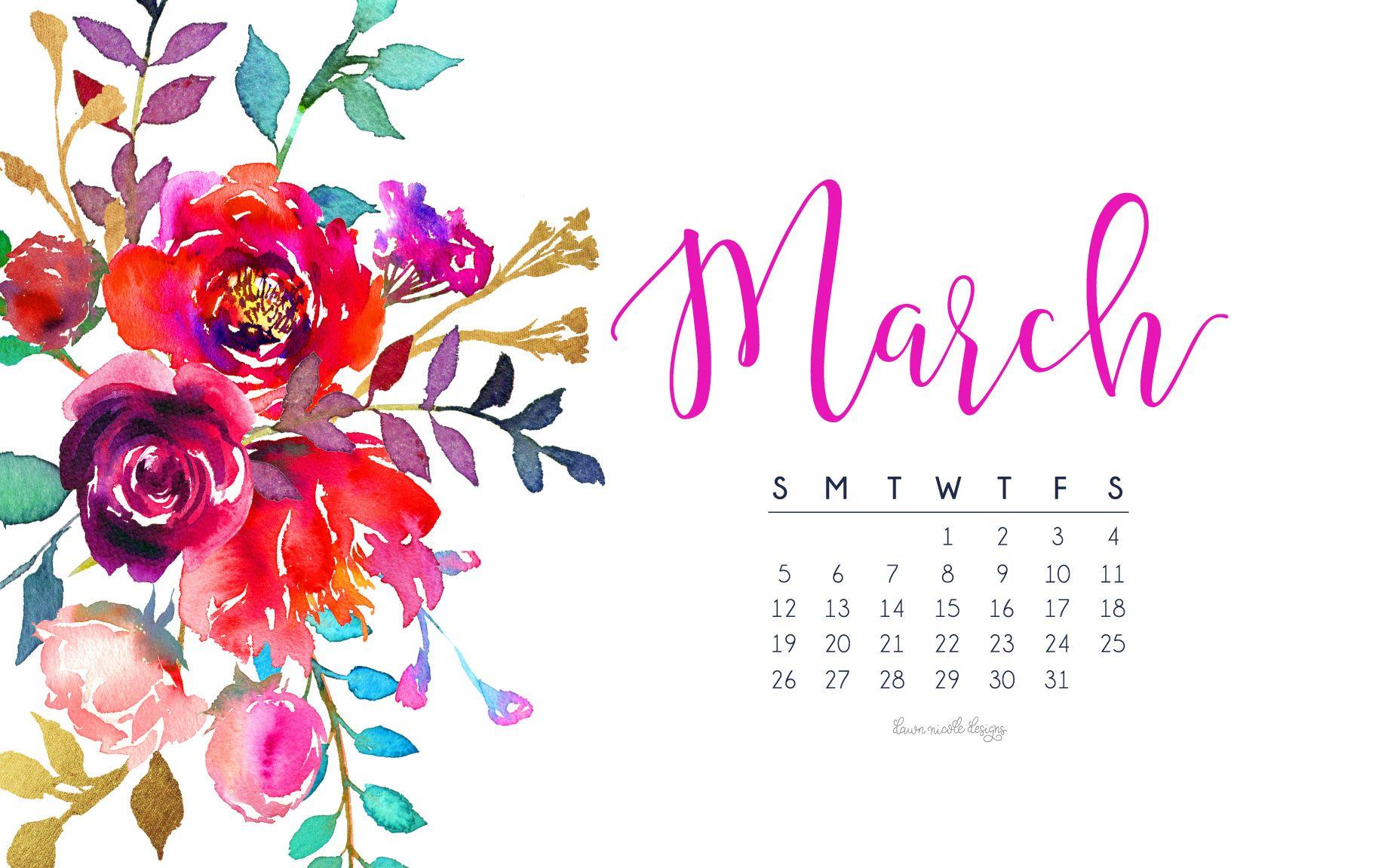 March 2017 Calendar + Tech Pretties. Dawn Nicole Designs®