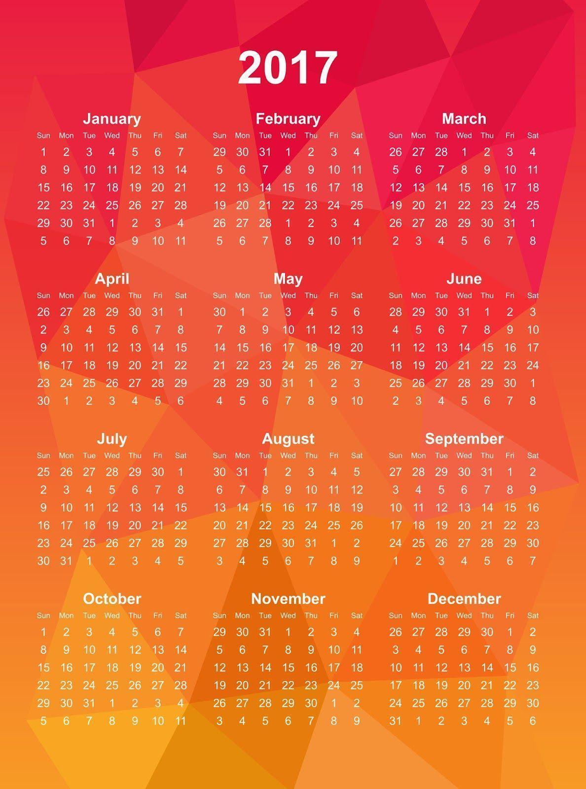 Happy New Year Calendar 2017