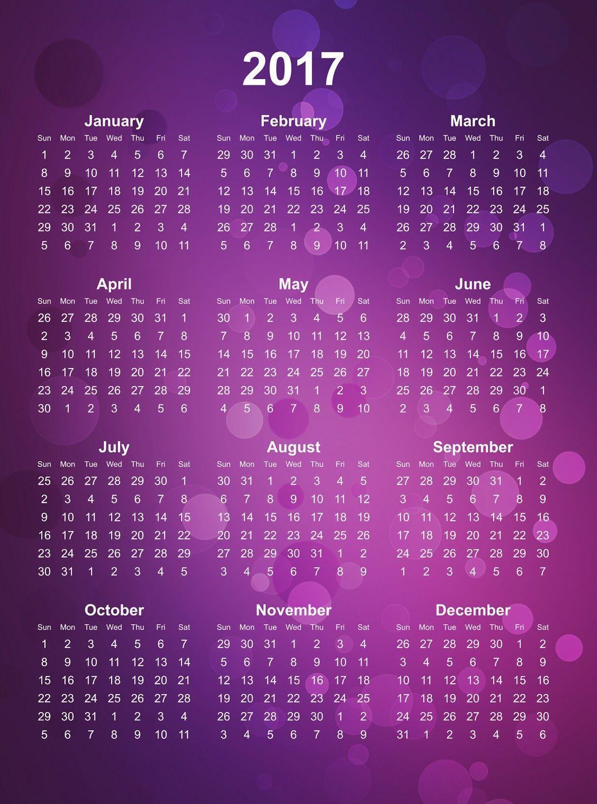 Happy New Year Calendar 2017