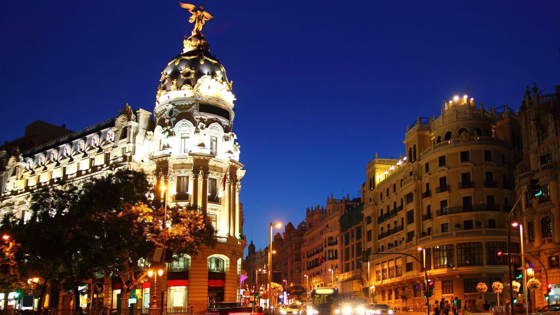 Spanish capital of Madrid, city scenery HD wallpaper