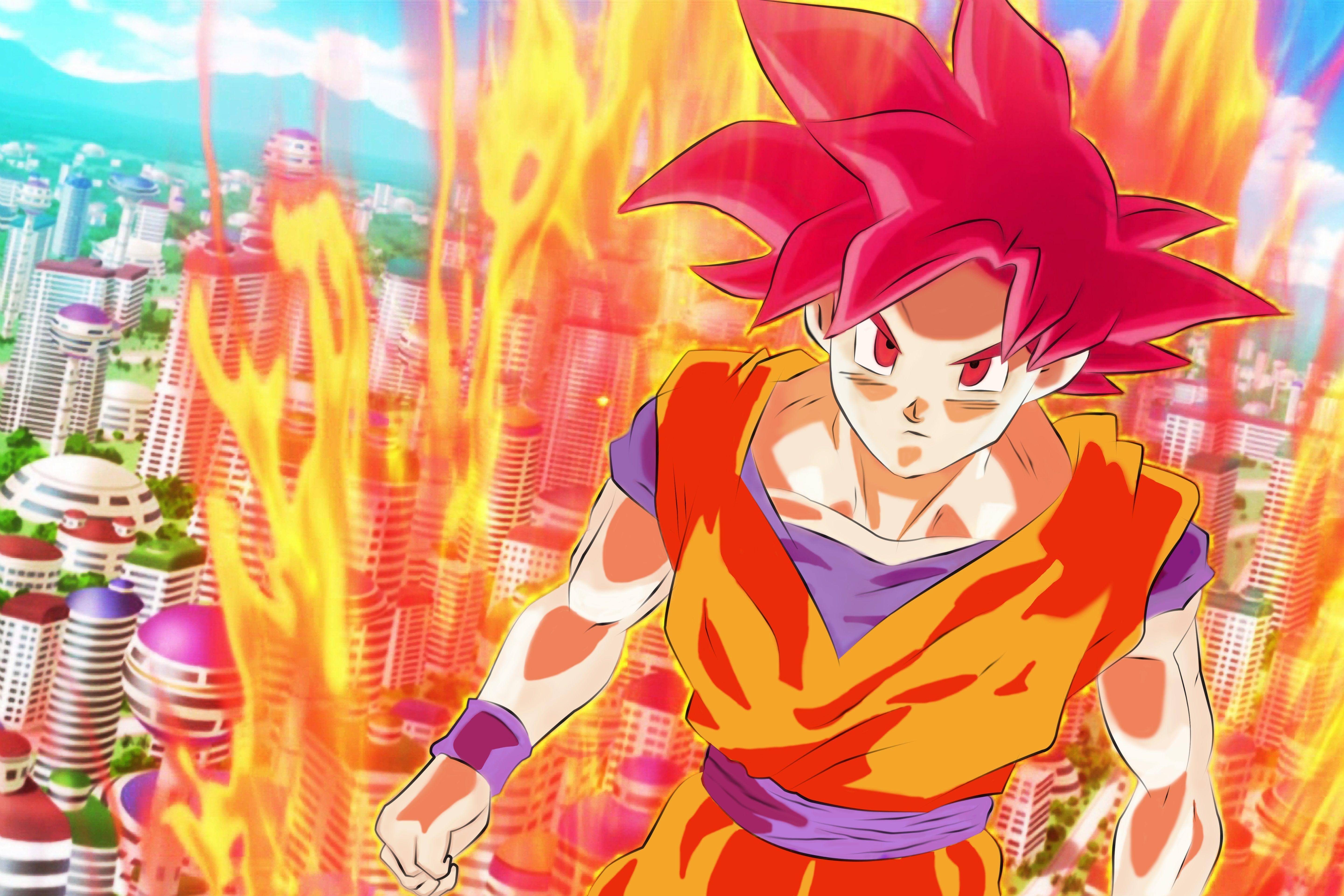Goku Super Saiyan God Wallpaper Desktop, Cartoon Wallpaper
