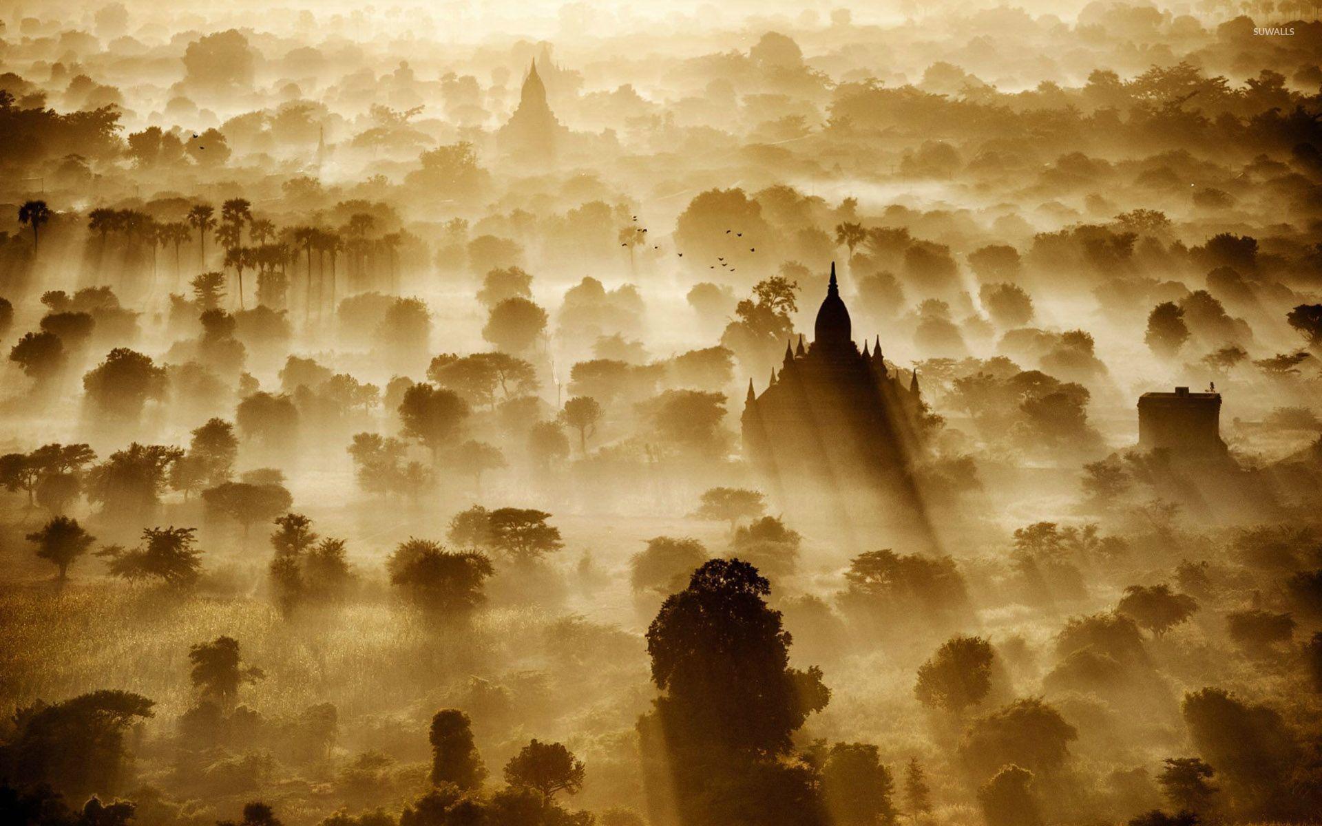 Sunrise in Bagan, Myanmar wallpaper wallpaper