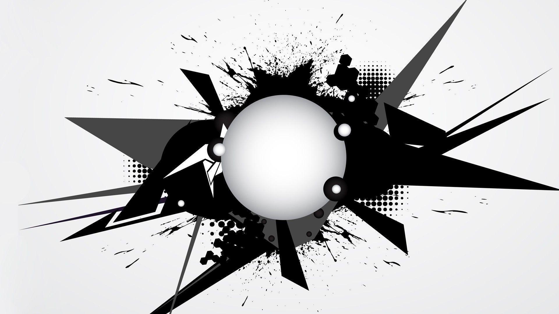 abstract, black and white, vector, shapes, ink, graphics, vector