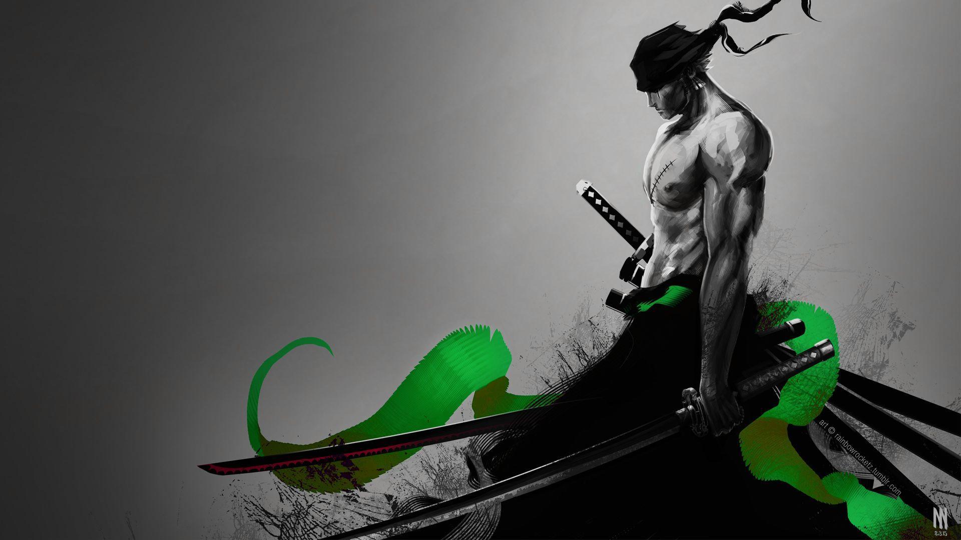 Zoro painting (wallpaper + high resolution picture) :)