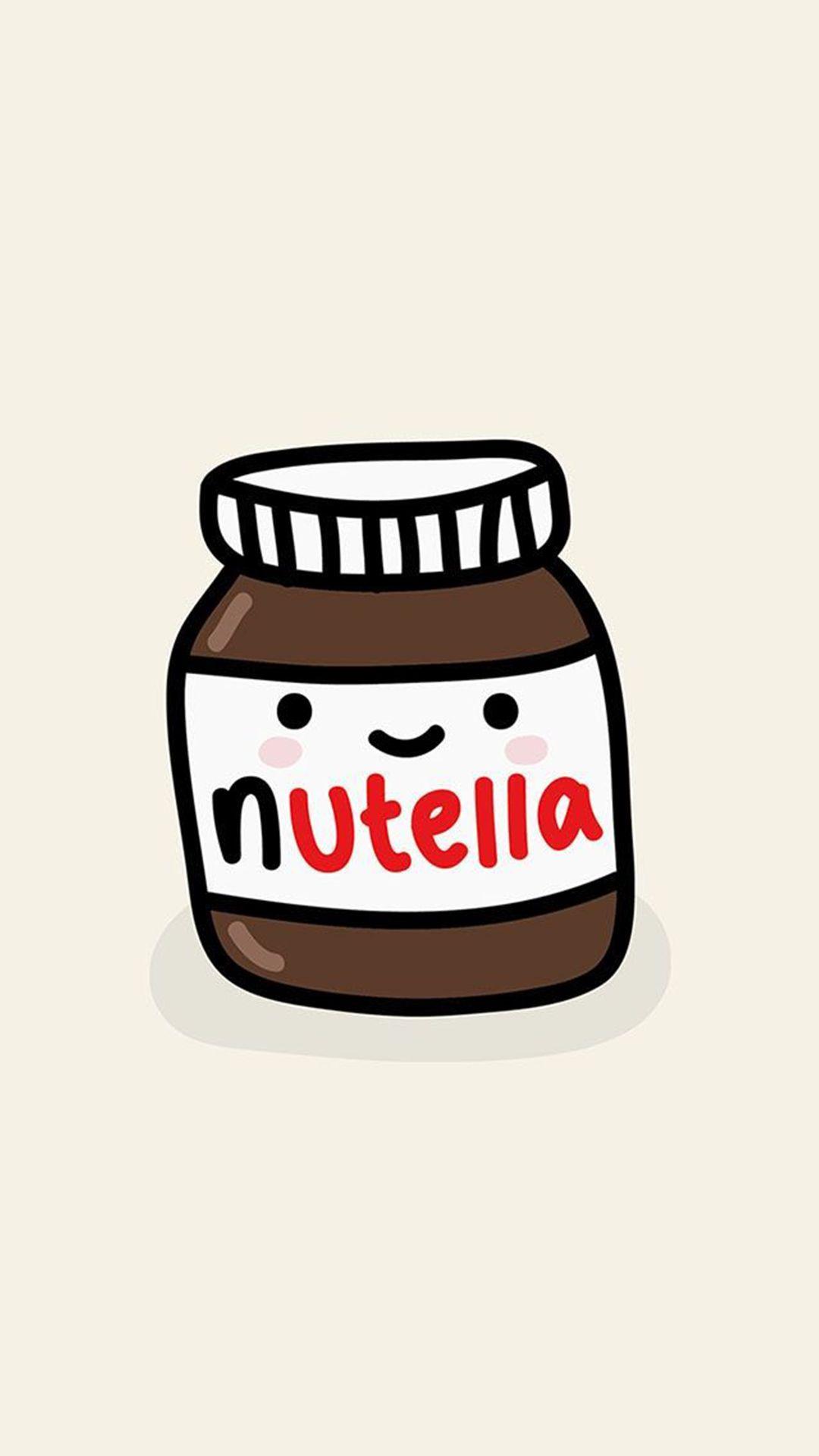 Cute Nutella Jar Illustration iPhone HD Wallpaper