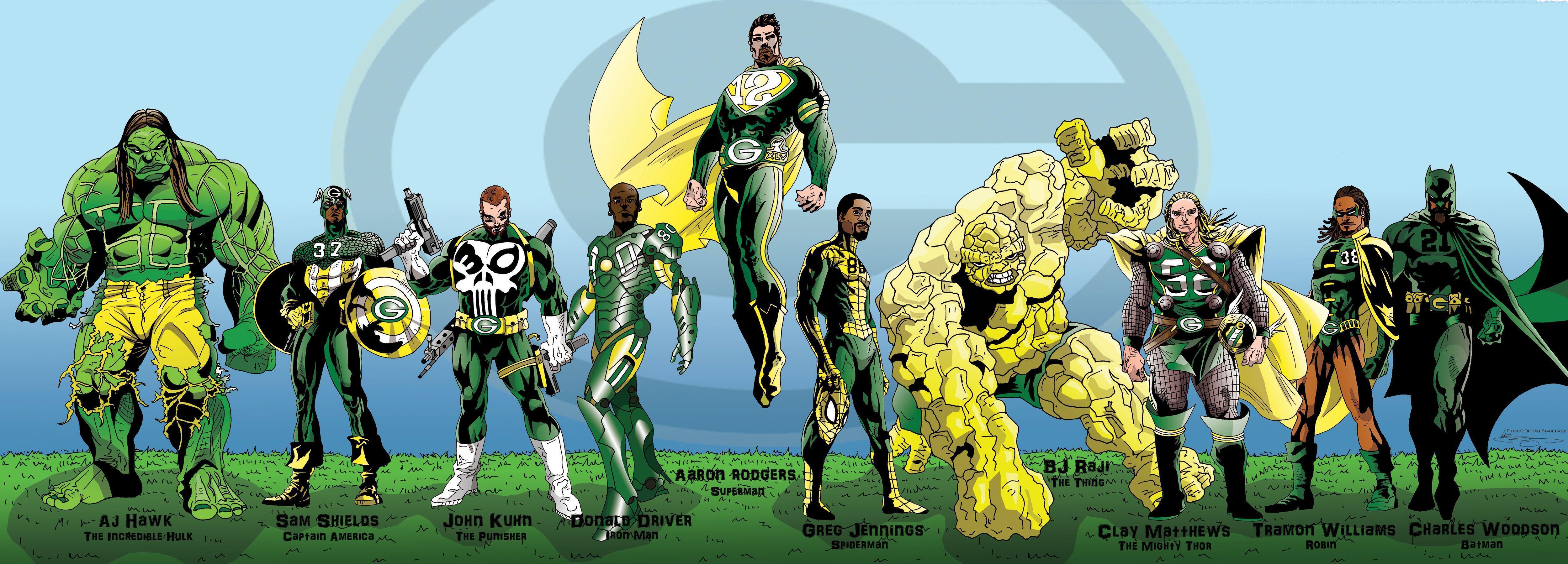 GREEN BAY PACKERS nfl football comics superhero wallpaper