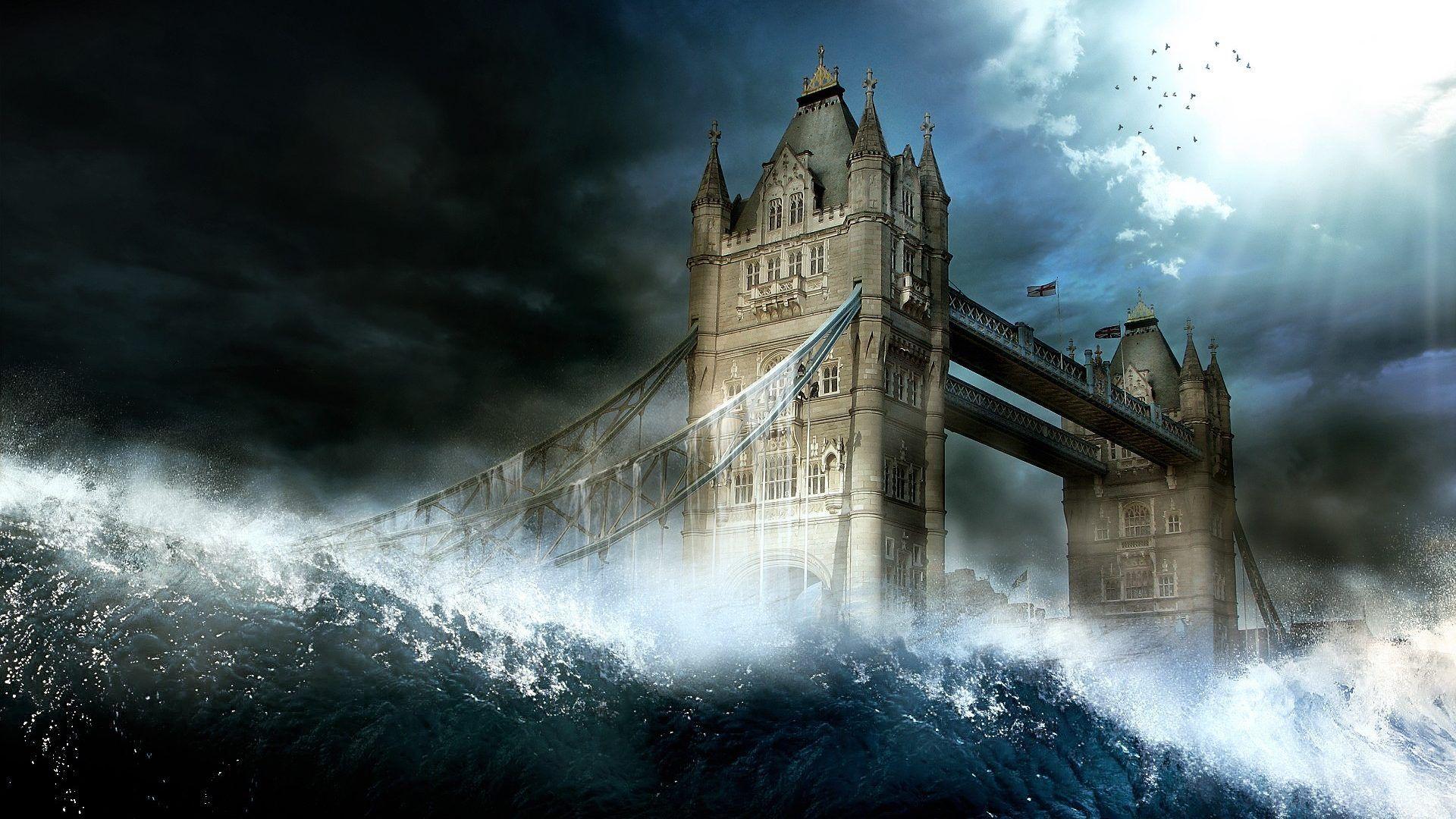 Disaster Tag wallpaper: Flood Waves London Bridge Calamity Cool