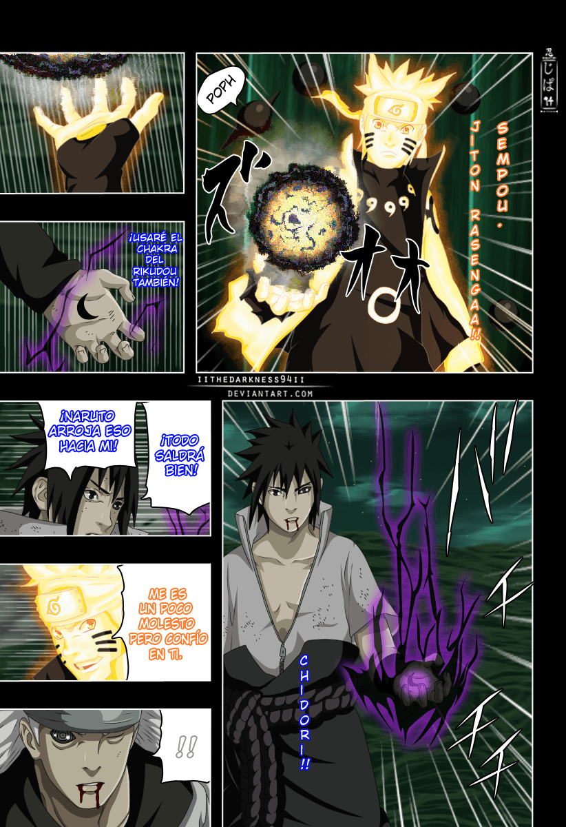 Naruto Manga 674 Naruto y Sasuke Vs Madara