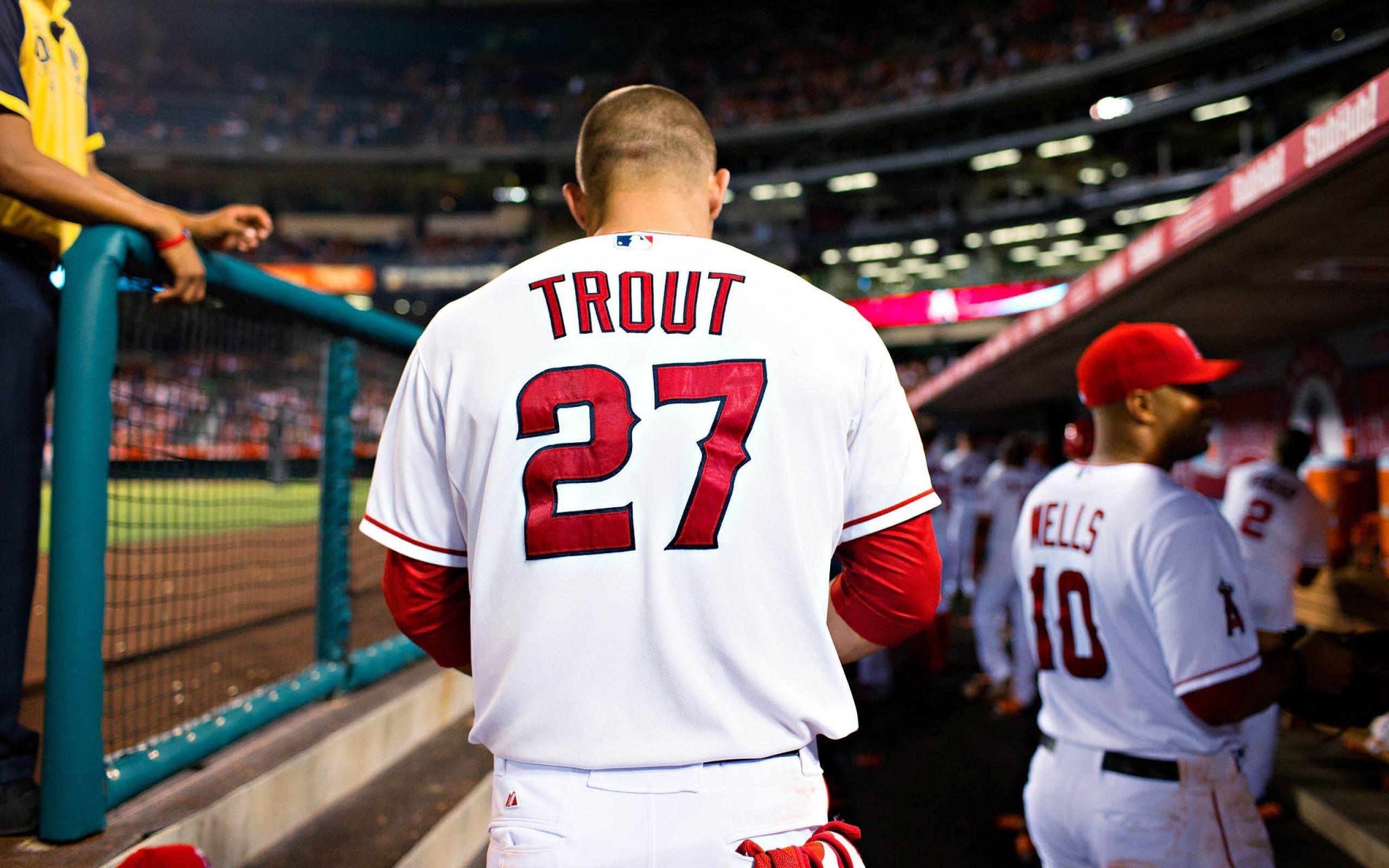 Download Wallpaper 2560x1600 Mike trout, Baseball, Los angeles