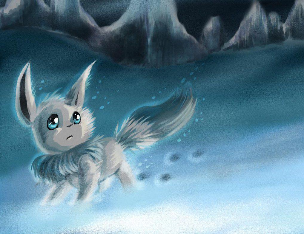 The Little And Shiny Frozen Eevee By Neon Lady