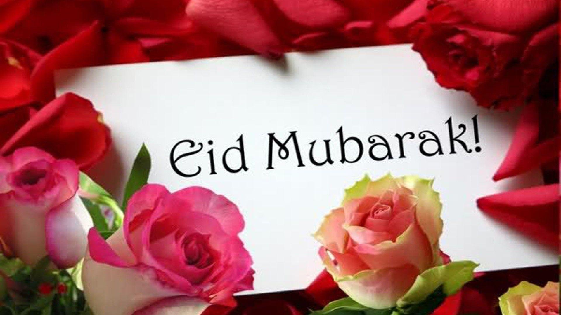 Eid Mubarak Cards In Roses Free Hd Wallpaper