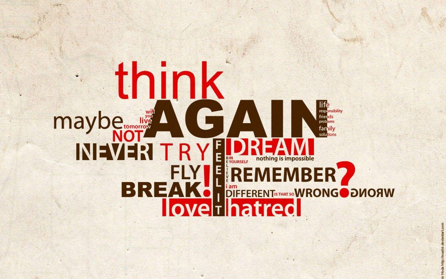 Thinking Wordcloud Wallpaper