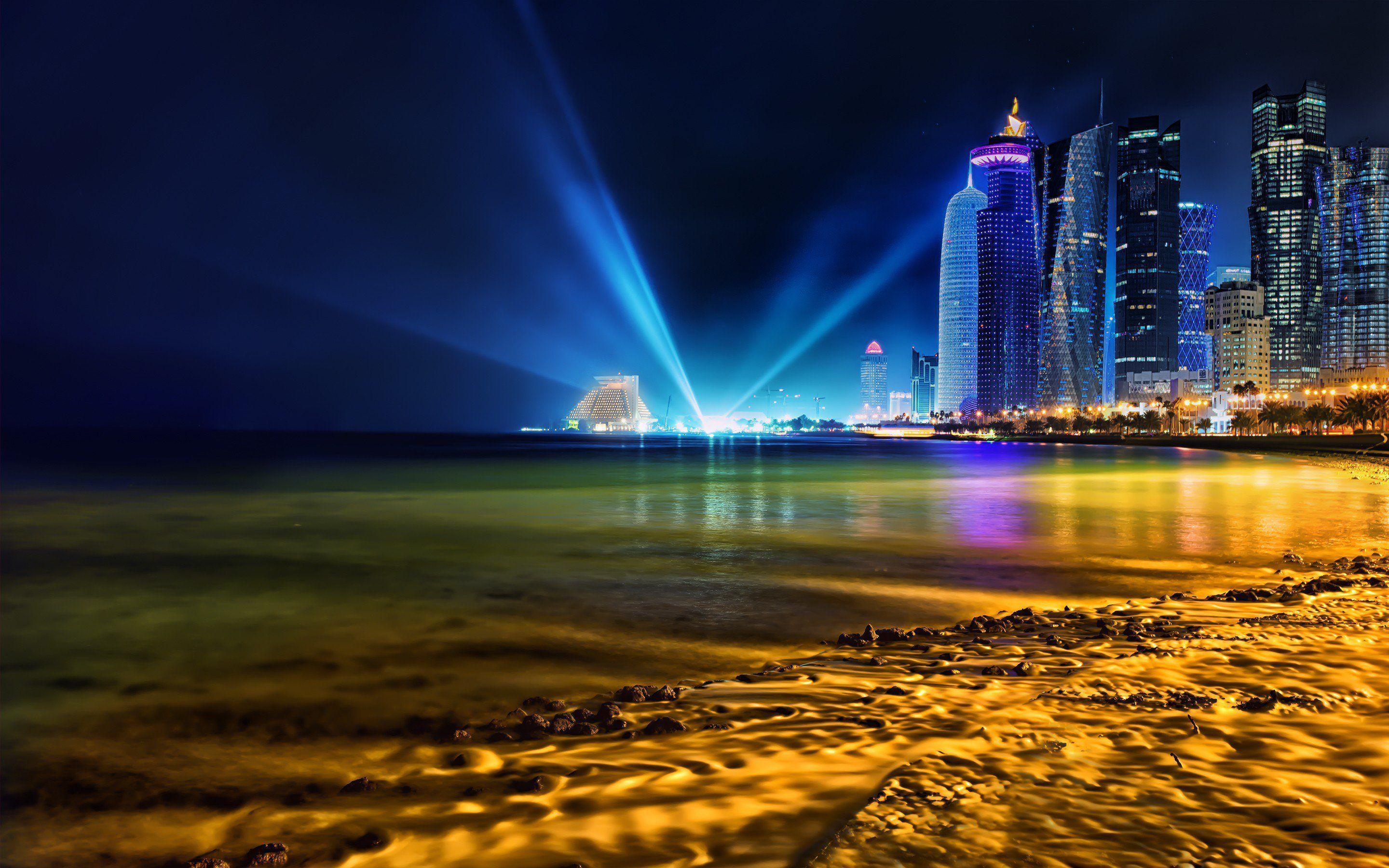 Doha Qatar Skyline. World HD 4k Wallpaper