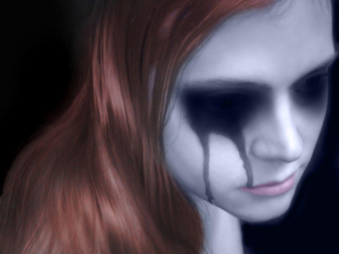sad girl eyes black picture and wallpaper. Animations