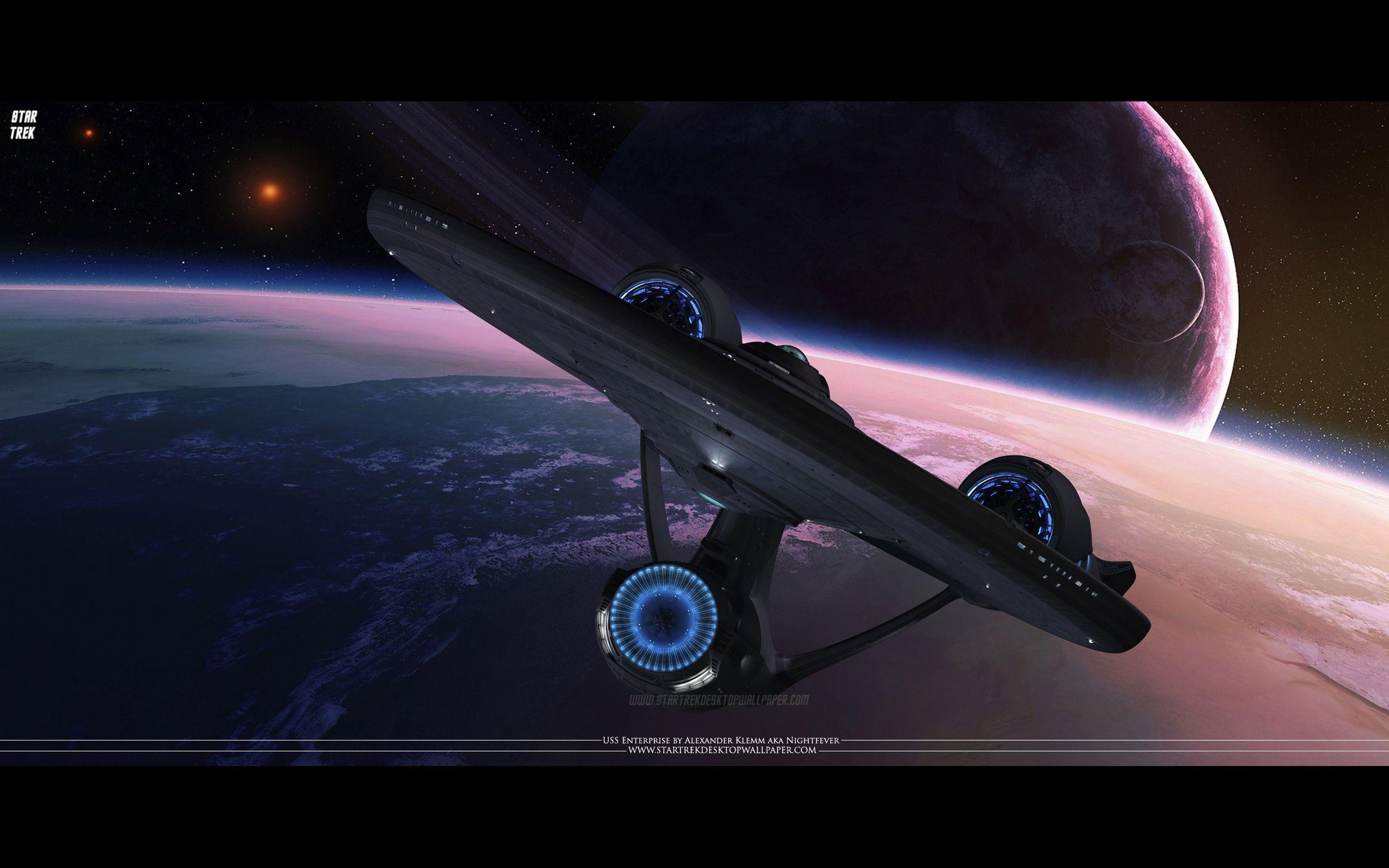 Star Trek USS Enterprise NCC 1701 Leaving Orbit, Free Star Trek