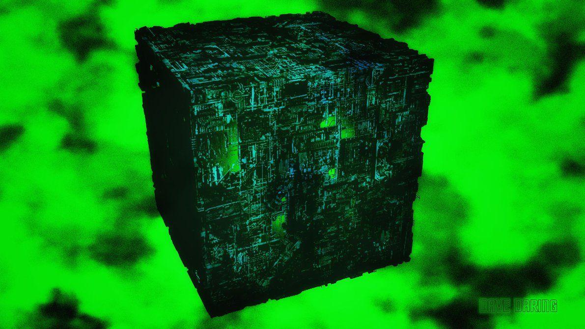 Borg Cube In Fluidic Space By Dave Daring
