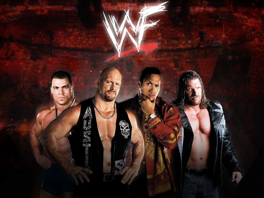 WWF: Kurt Angle, Stone Cold Steve Austin, The Rock, Triple H