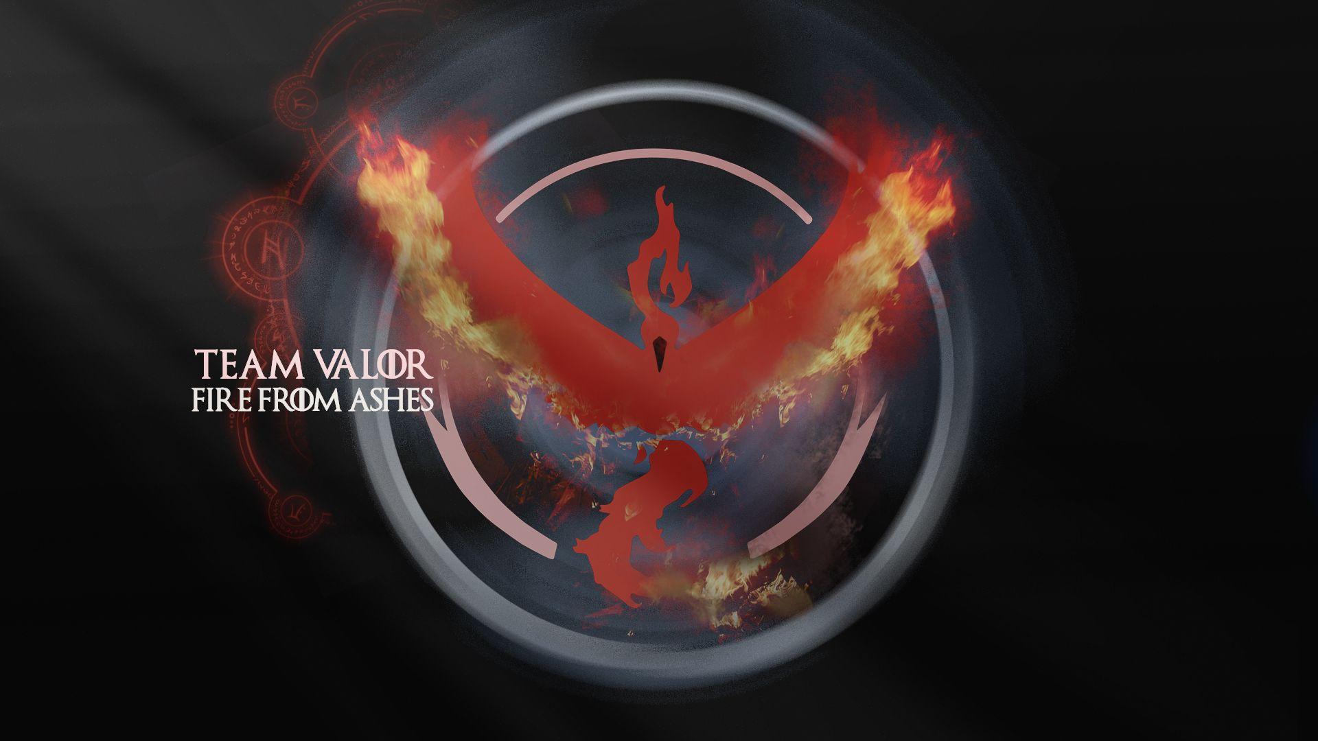 My GF made a Game of Thrones style Team Valor Wallpaper after
