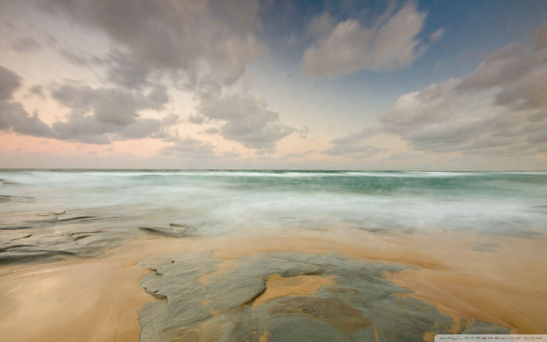 Empty Beach HD desktop wallpaper, Widescreen, High Definition