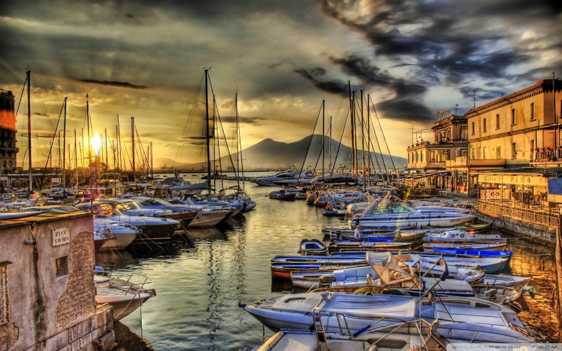 Sunrise In The Naples Docks HD desktop wallpaper, High Definition