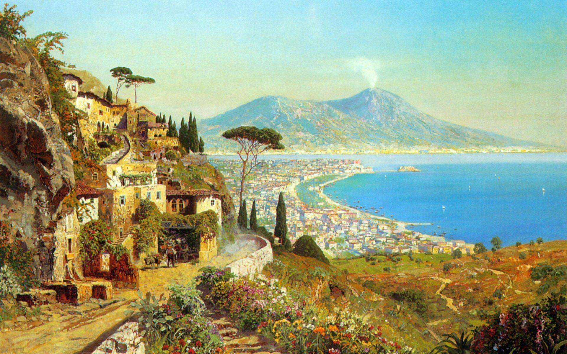 Wonderful Bay Of Naples wallpaper. Wonderful Bay Of Naples stock