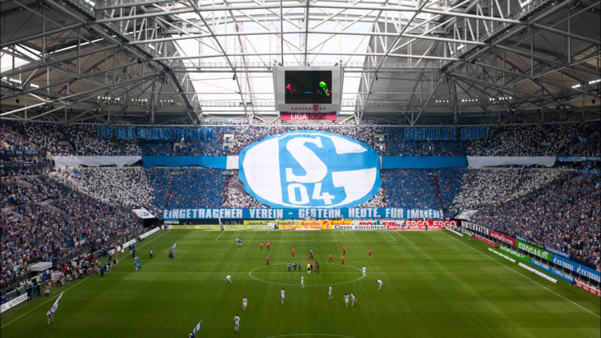 Fangesangärts FC Schalke schießt ein Tor für uns
