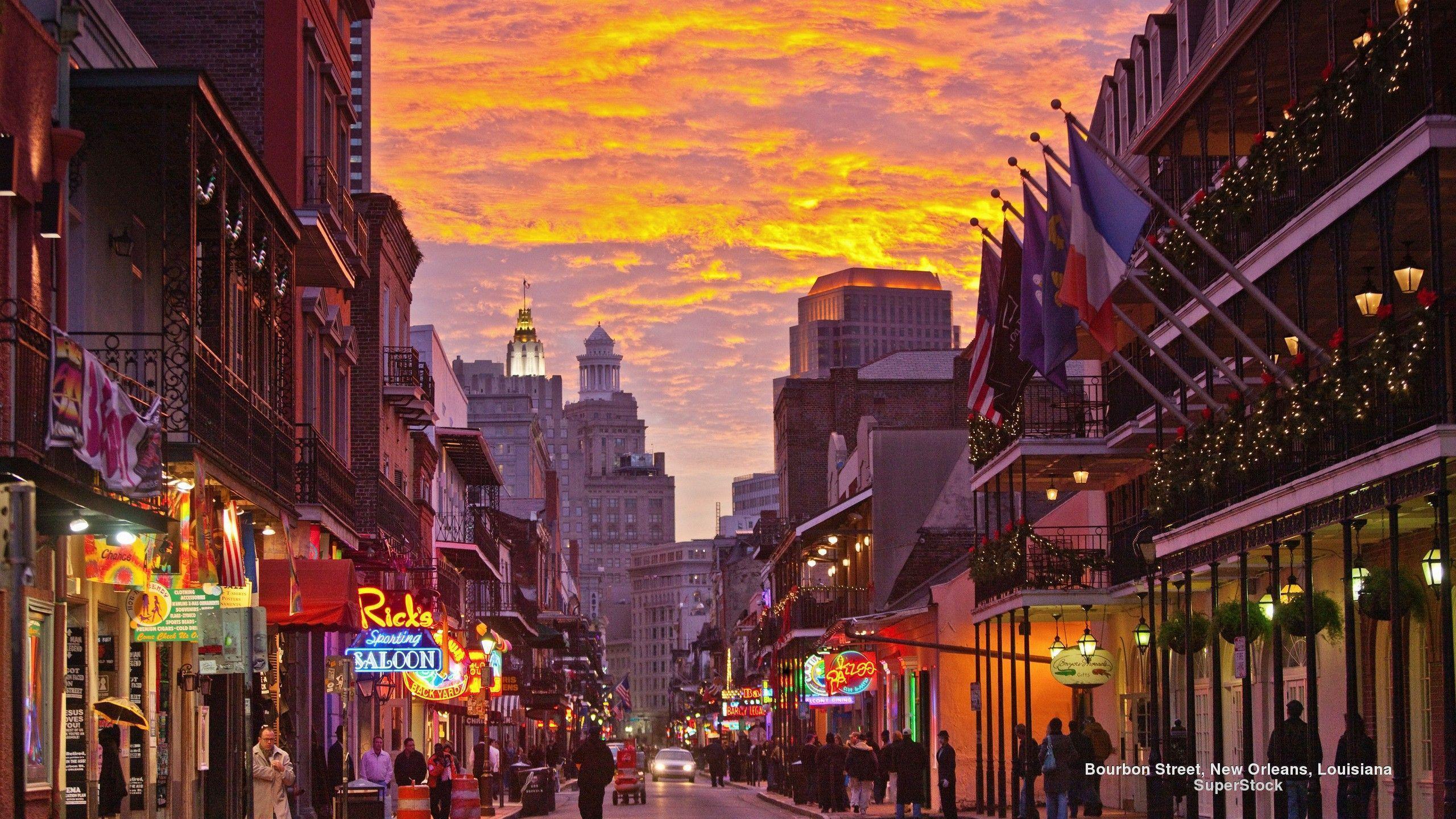 Other: Bourbon Street New Orleans Sunset Louisiana Cities