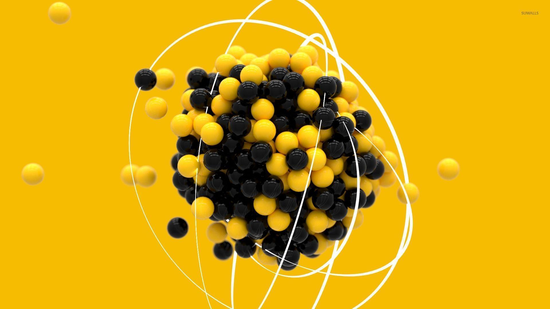 Black and yellow spheres wallpaper wallpaper
