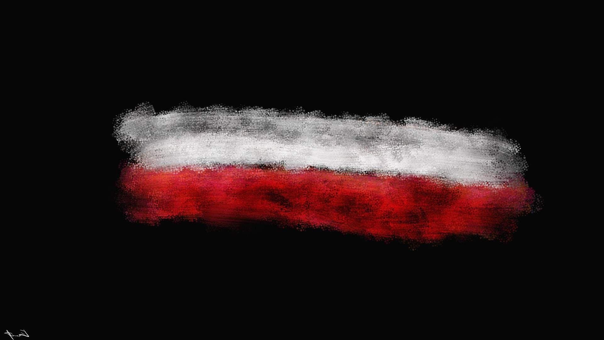 Poland, Flag, Abstract, Minimalism Wallpaper HD / Desktop