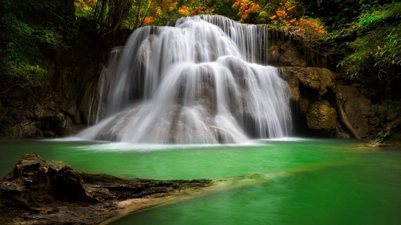 Beautiful Waterfall Greenery Serene Dominica Wallpaper HD 1080p