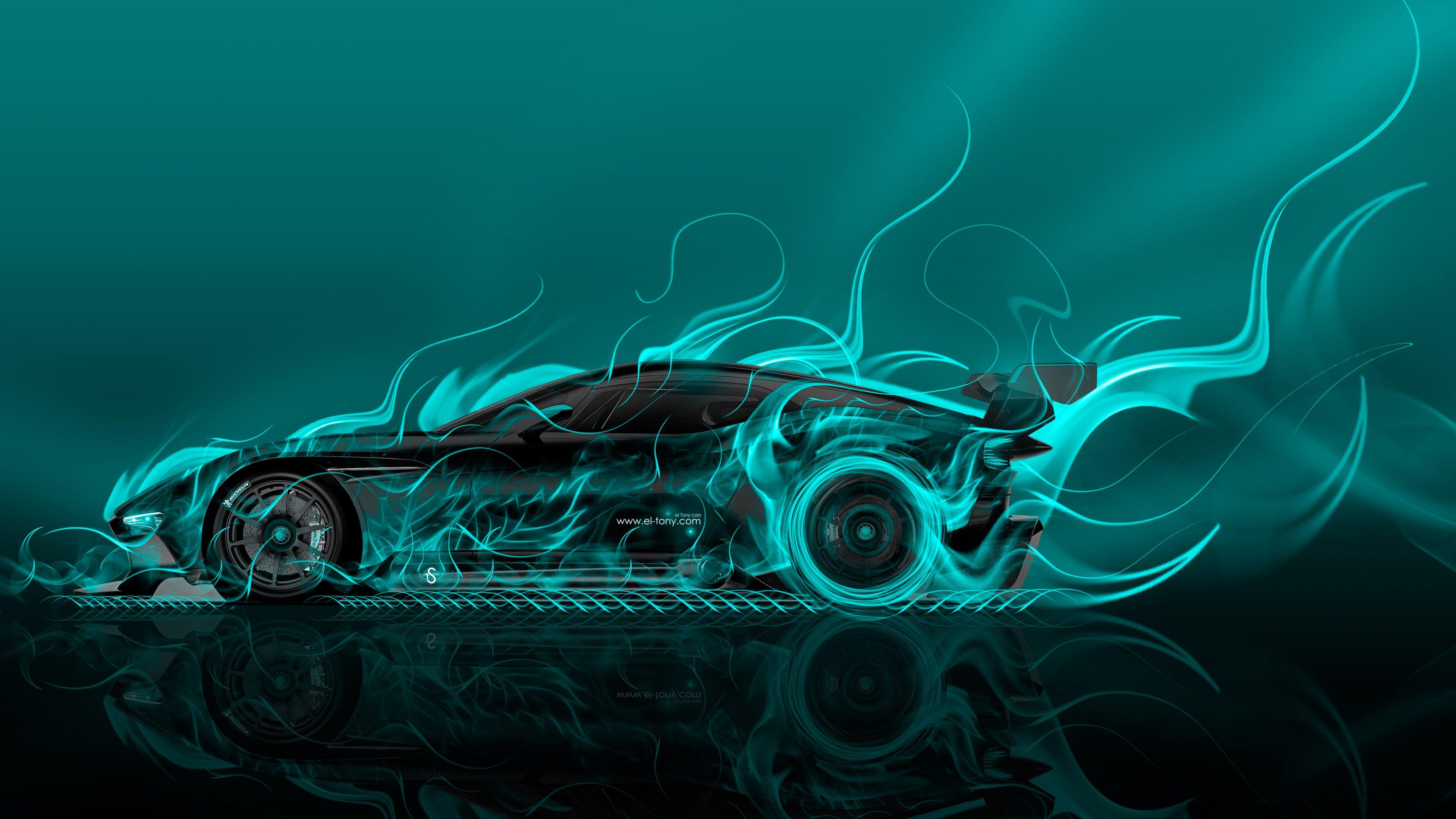 Aston Martin Vulcan Side Super Fire Abstract Car 2015 Wallpaper