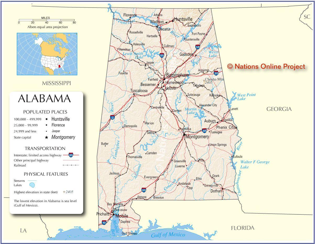 Alabama map. Travel wallpaper and Tour picture
