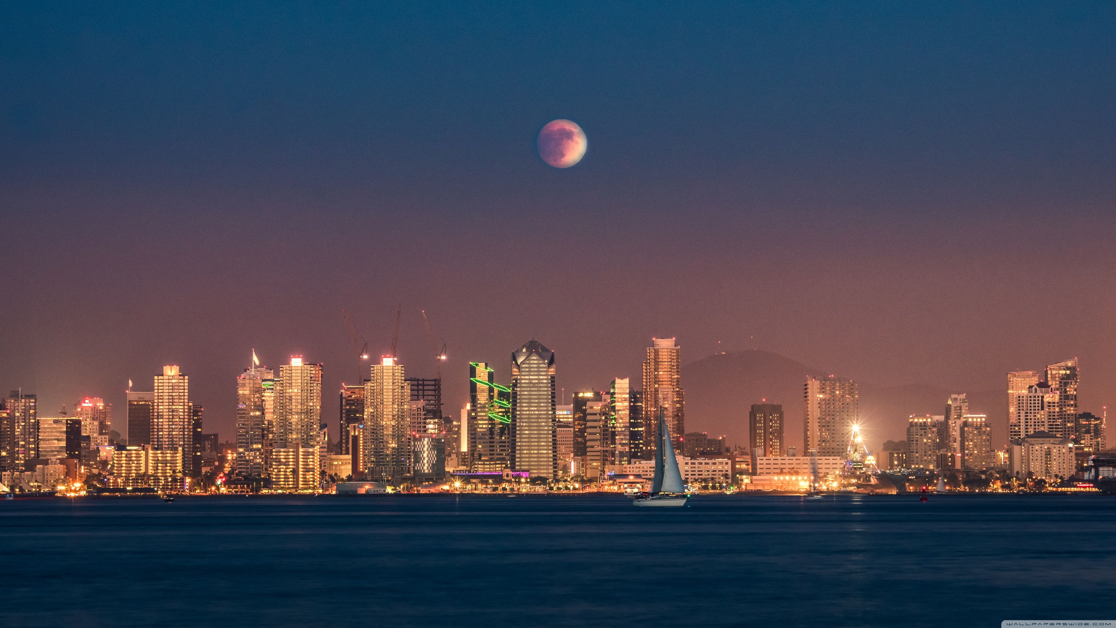 Supermoon Eclipse over San Diego ❤ 4K HD Desktop Wallpaper for 4K
