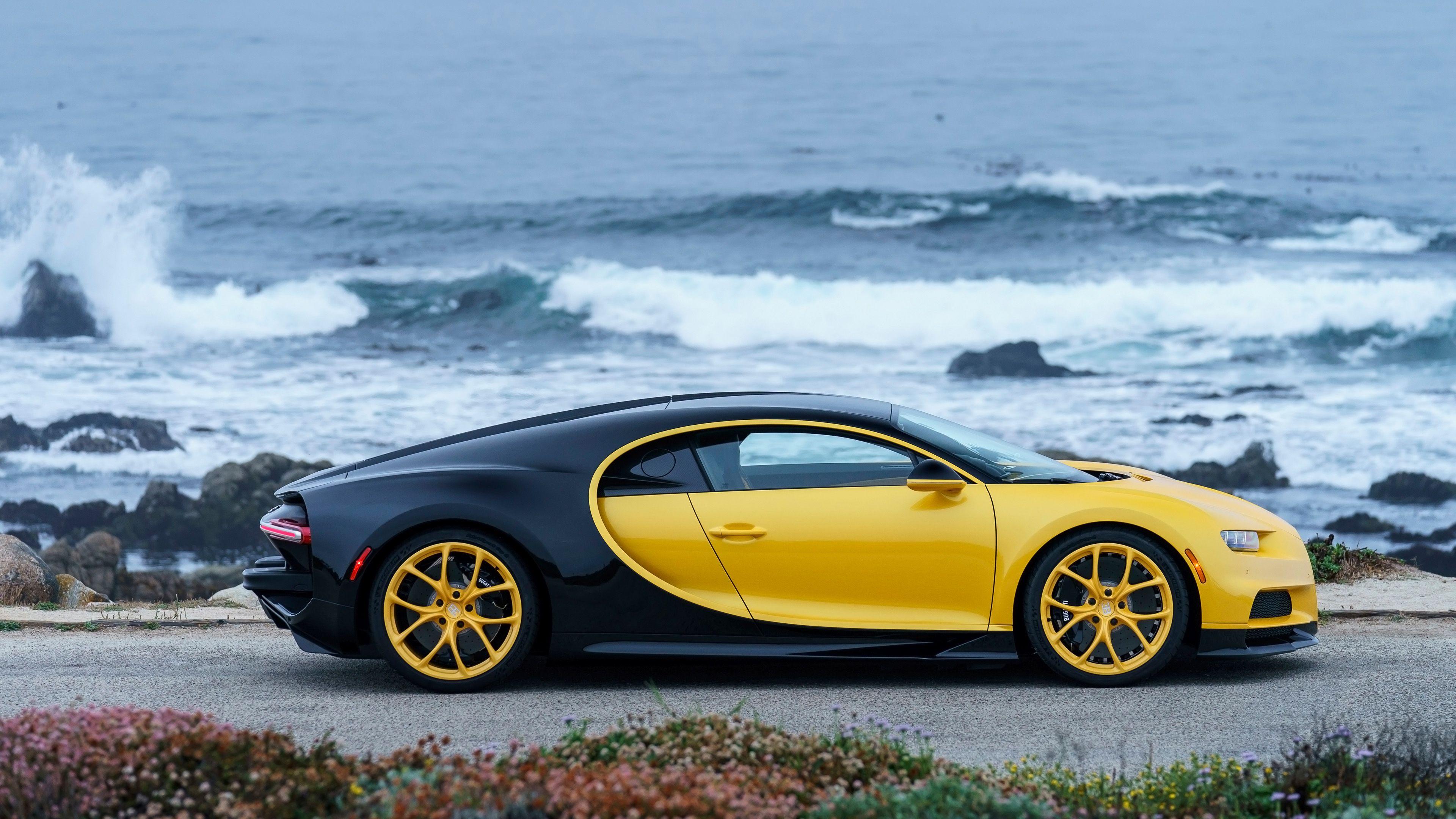 Bugatti Chiron Yellow and Black 4K 3 Wallpaper. HD Car