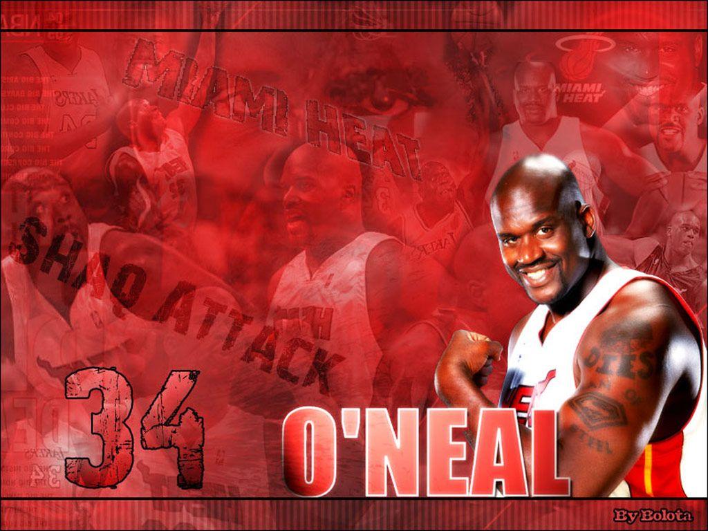 Shaquille O'Neal Miami Heat Wallpaper. Basketball Wallpaper at