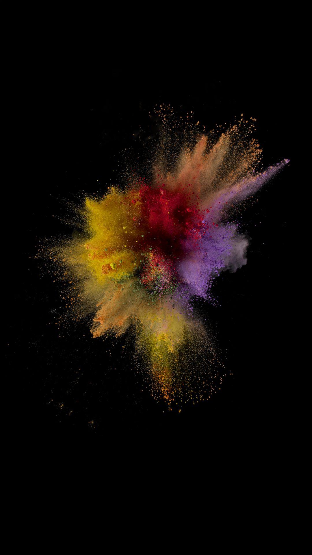Colorful Dust Smoke Burst Explosion Art iOS9 Wallpaper #iPhone