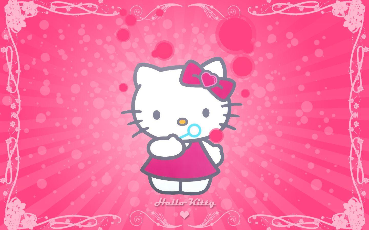 Hello Kitty Cute Pink Background Wallpaper