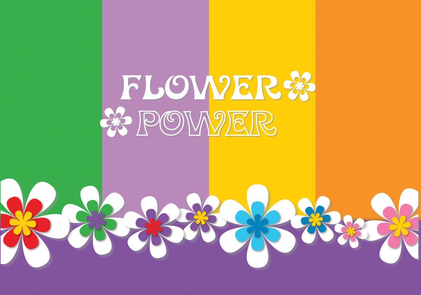 Flower Power Background Vector Free Vector Art, Stock