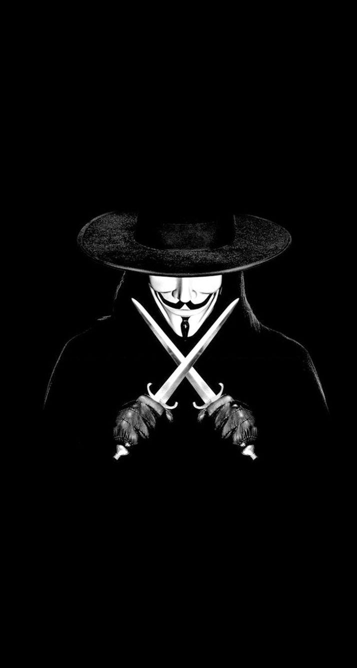 iPhone, V for Vendetta, Anonymous, Mask, Blades, Black