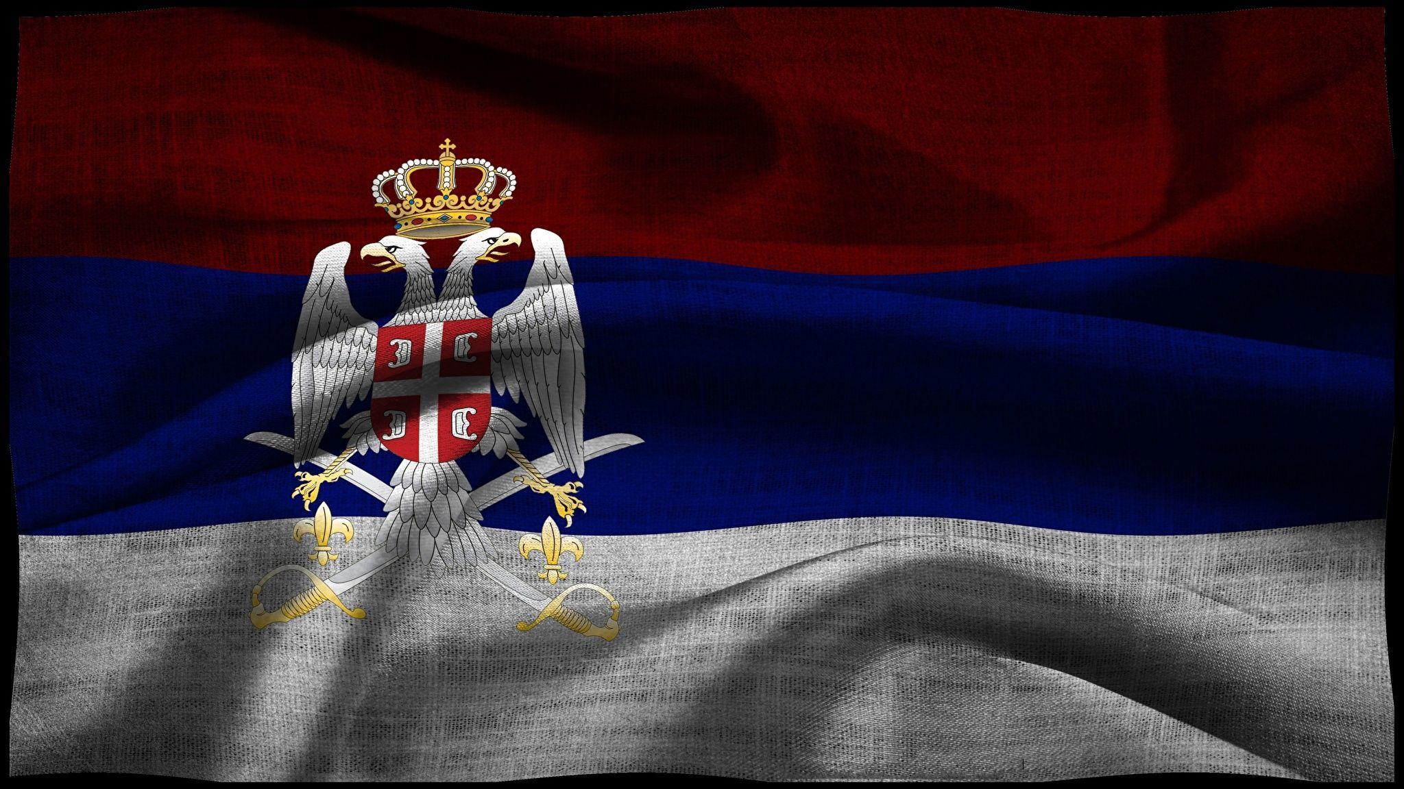 Serbia Double Headed Eagle Flag 2048x1152
