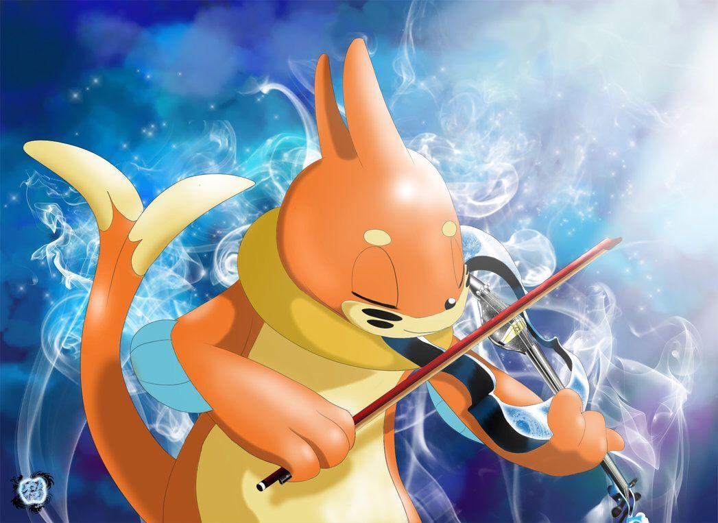 Buizel playing the violin. Pokemon. Pokémon