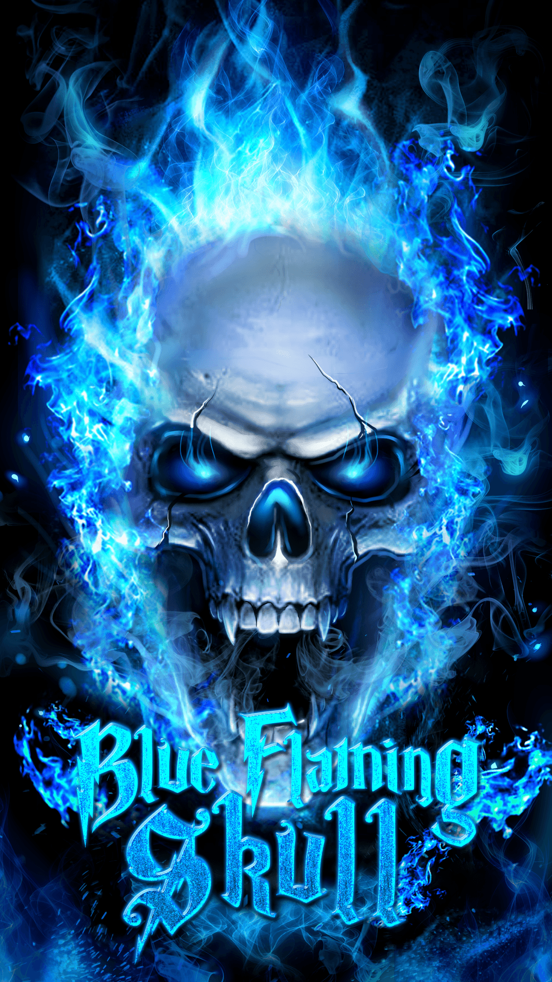 Blue flaming skull live wallpaper!. Android live wallpaper