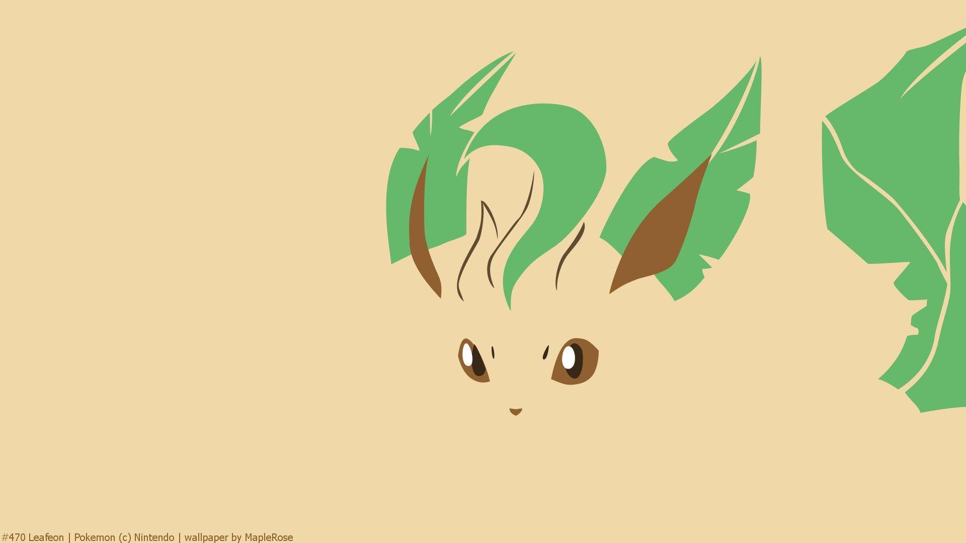Eevee, Eeveelution, Leafeon, Minimal, Pokemon HD Wallpaper