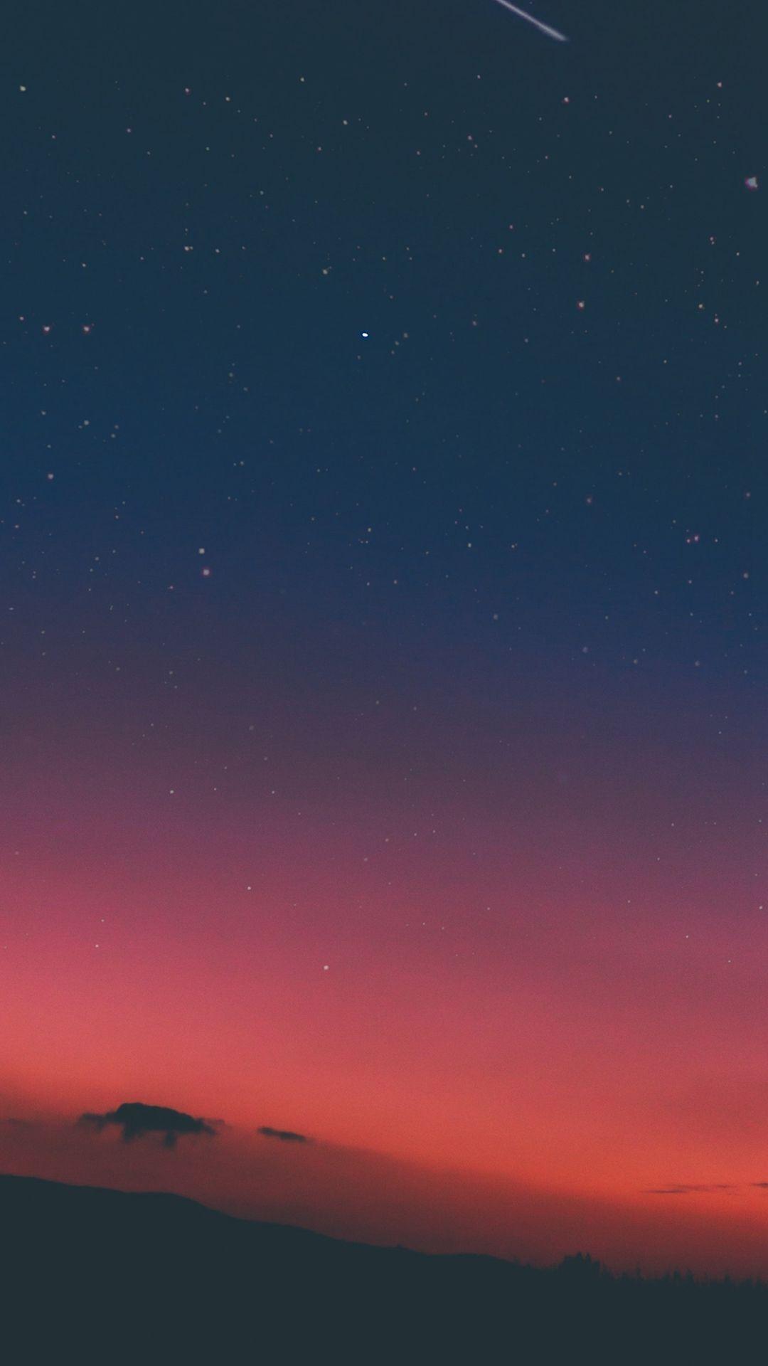 Night Sky Sunset Pink Nature #iPhone #wallpaper. iPhone 8