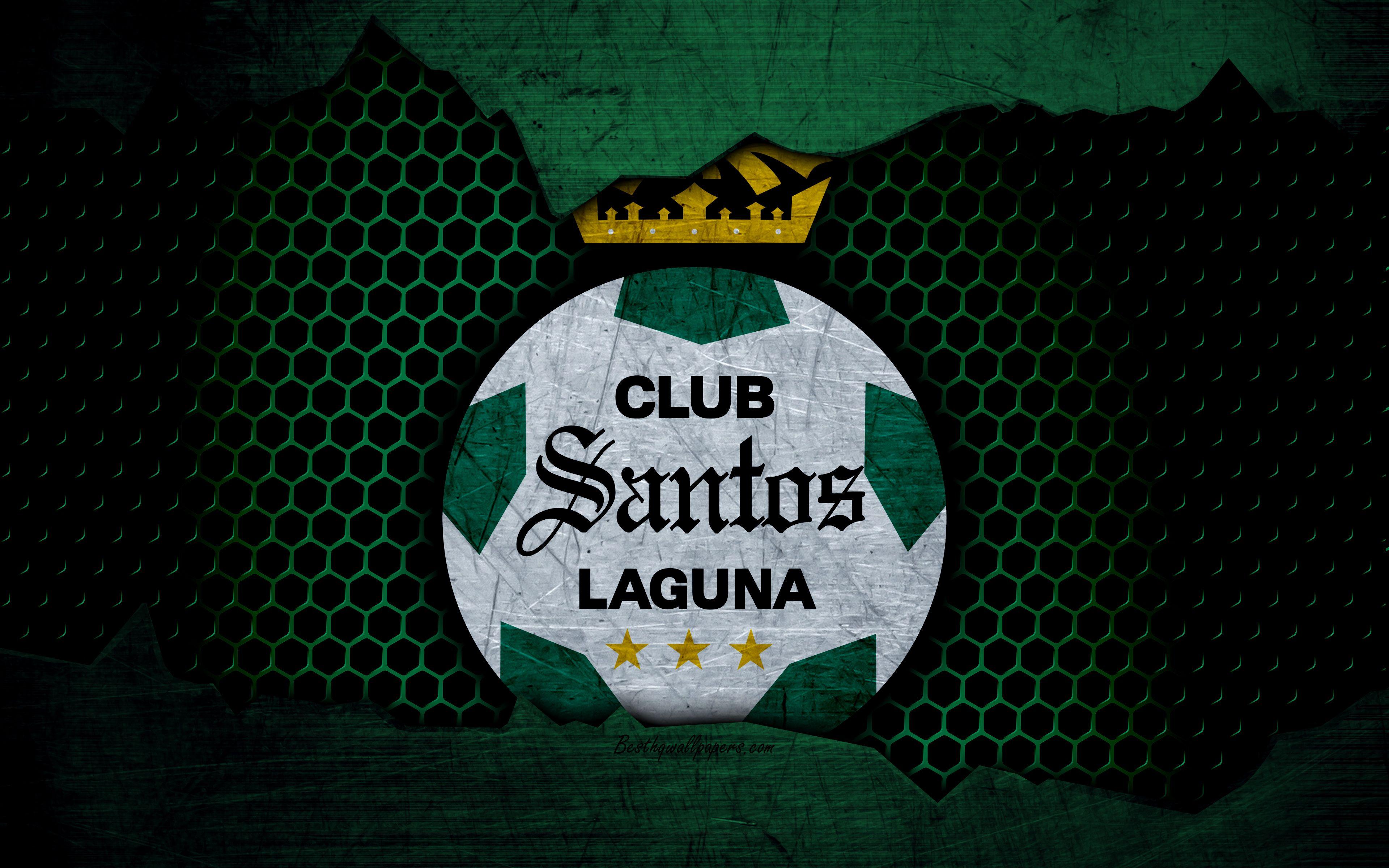 Download wallpaper FC Santos Laguna, 4k, green background, Liga MX