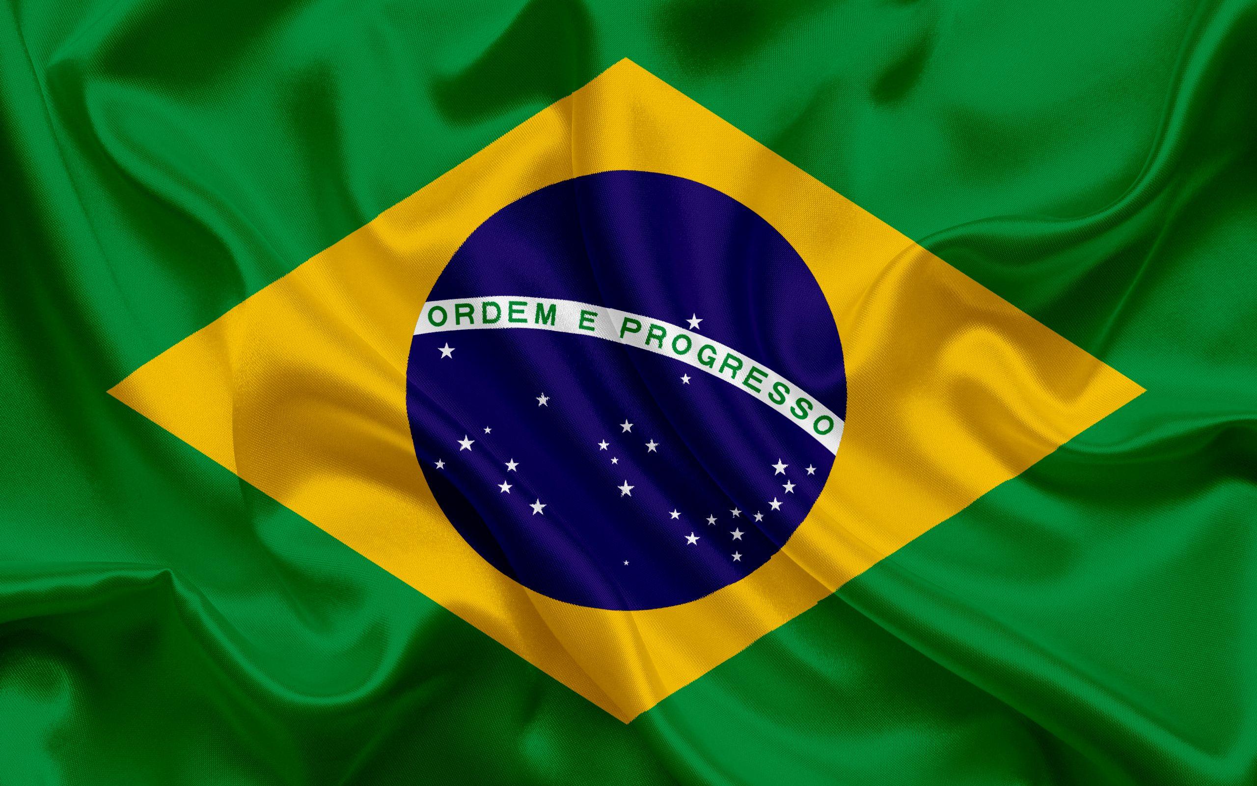 Download wallpaper Brazilian flag, Brazil, South America, silk