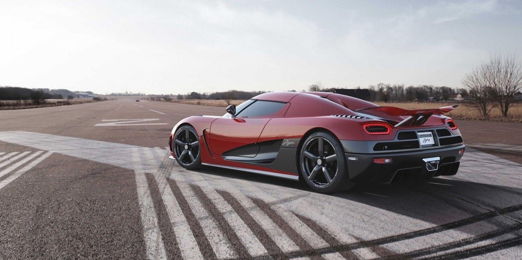 Download 1802x900 Koenigsegg Agera R, Red, Side View, Sport, Cars