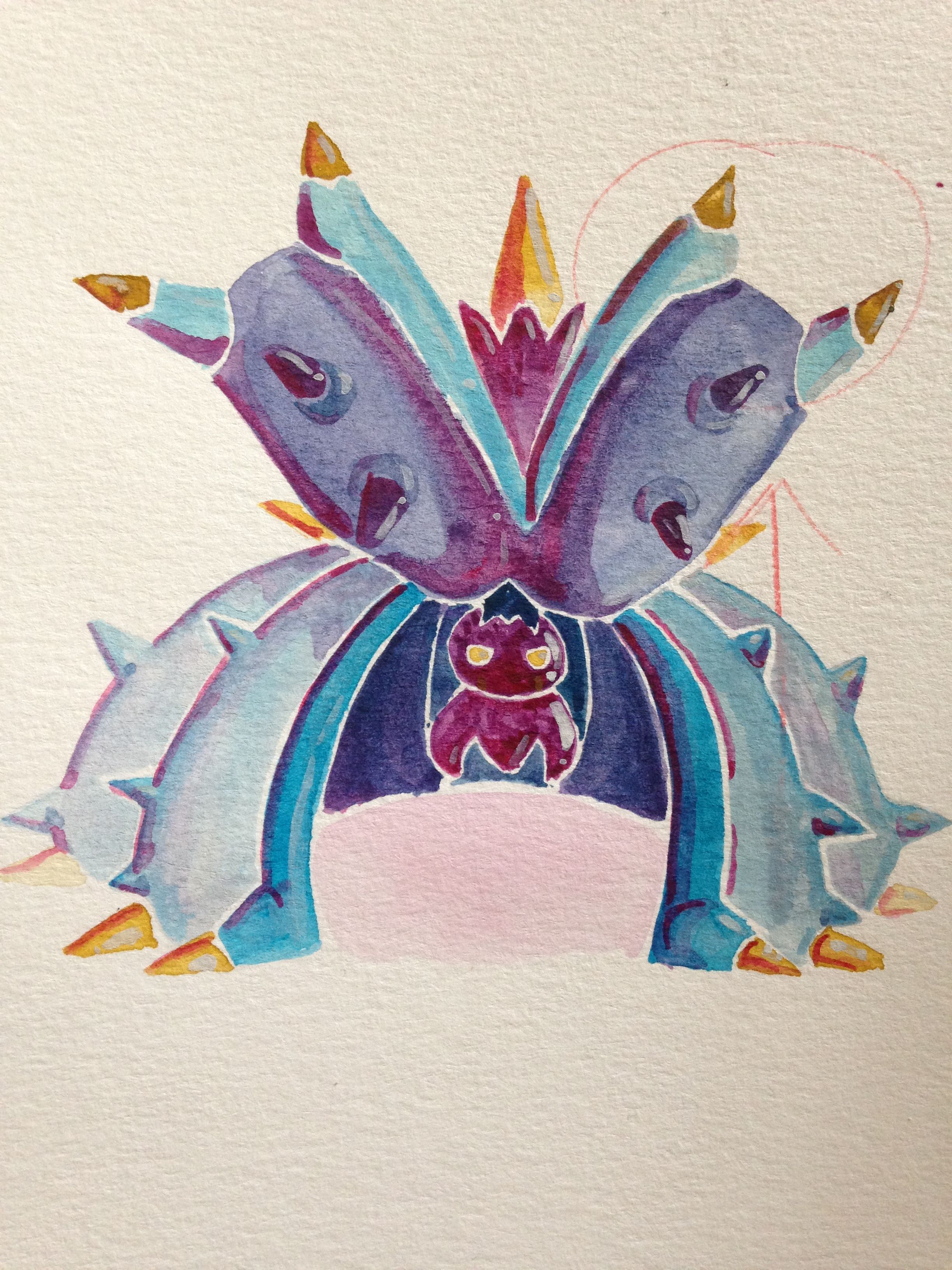 Toxapex from Pokémon sun moon watercolor art. Sketchbook Inspo