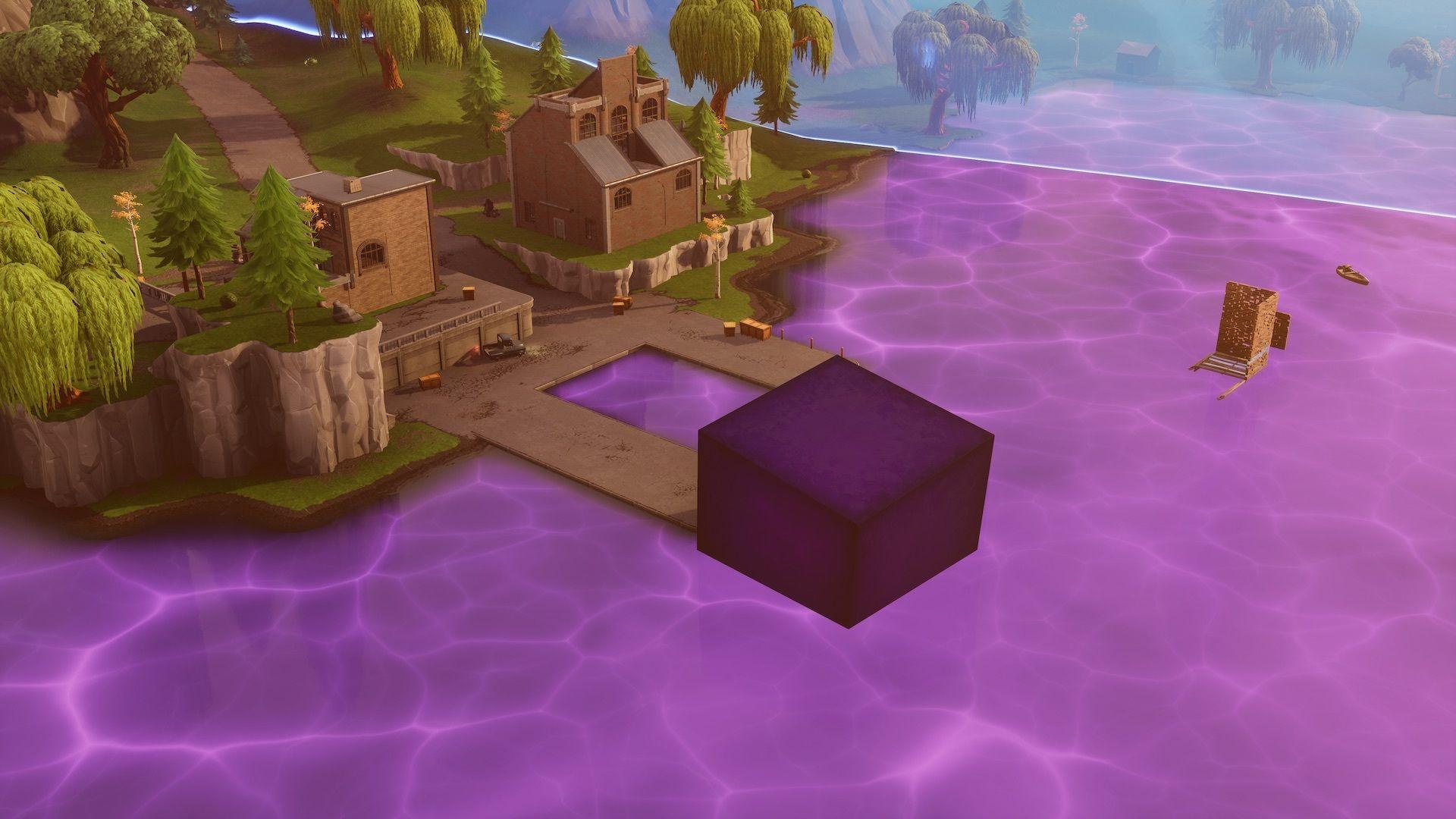 The Fortnite Cube Is Dead, And Loot Lake Has Turned Purple And
