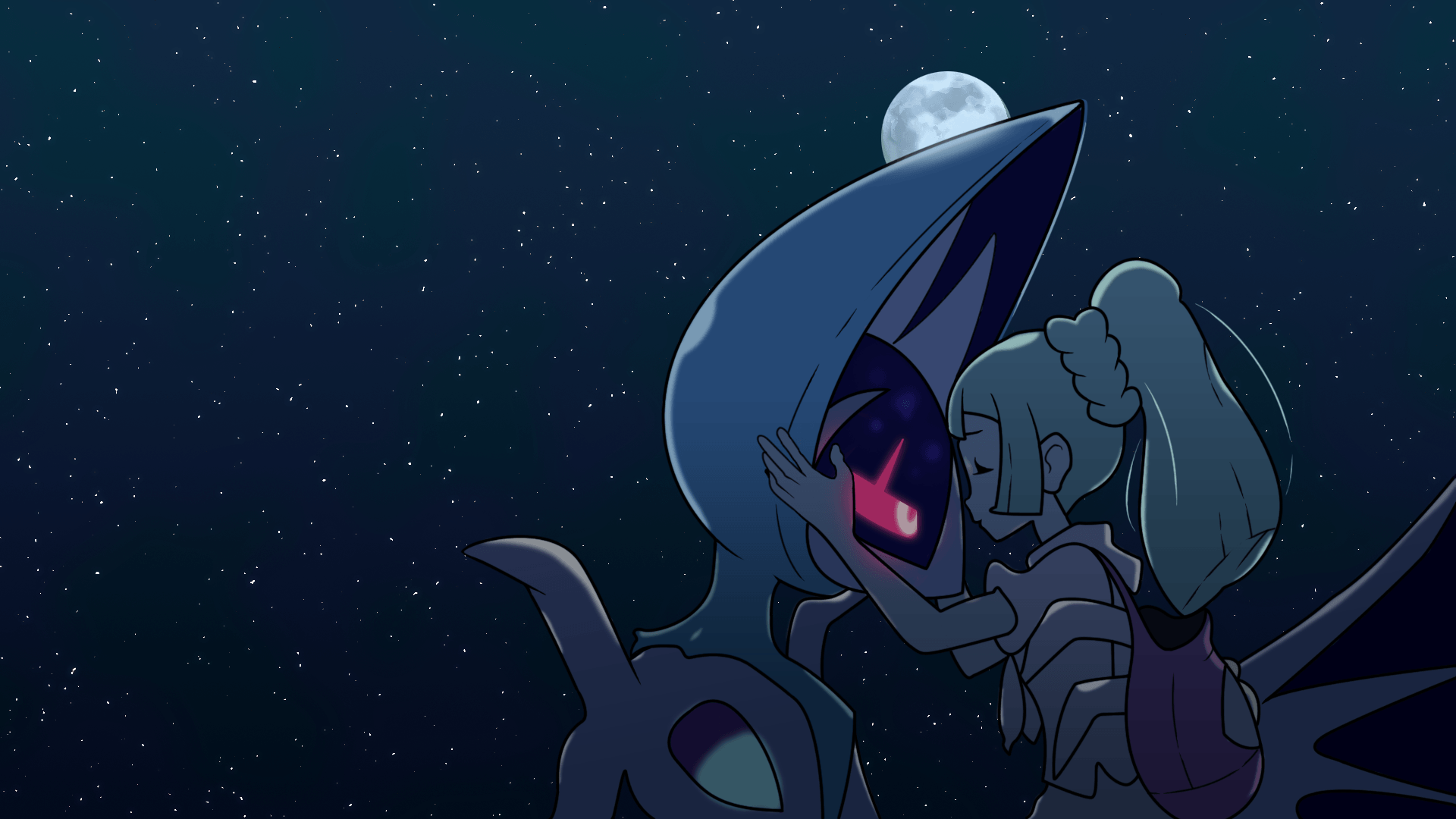 I recreated the credits image of Lillie and Lunala and made a